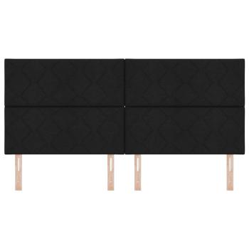 Kopfteil mit Diamantblockdesign Schwarz 200 cm Stoff