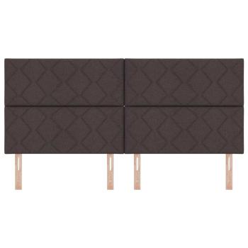 Kopfteil Design mit Diamantblöcken Dunkelbraun 200 cm Stoff