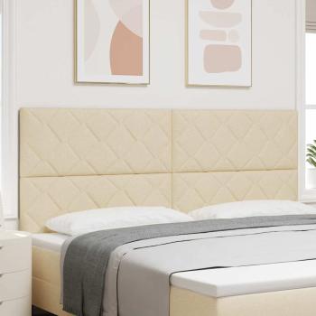 ARDEBO.de - Kopfteile mit diamantförmigem Blockdesign Creme 200 cm Stoff