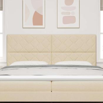 Kopfteile mit diamantförmigem Blockdesign Creme 200 cm Stoff