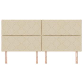 Kopfteile mit diamantförmigem Blockdesign Creme 200 cm Stoff