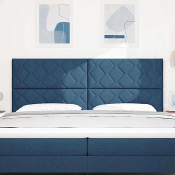 Kopfteile Diamantblock Design Blau 200 cm Stoff