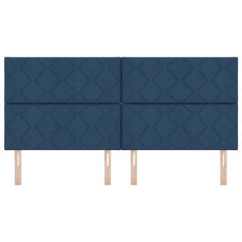 Kopfteile Diamantblock Design Blau 200 cm Stoff