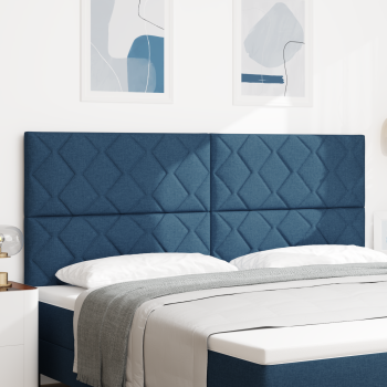 Kopfteile Diamantblock Design Blau 200 cm Stoff