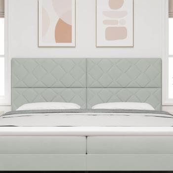 Kopfteil mit Diamantblock-Design Hellgrau 200 cm Samt