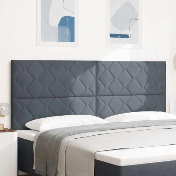 ARDEBO.de - Kopfteil im Diamantblockdesign Dunkelgrau 200 cm Samt