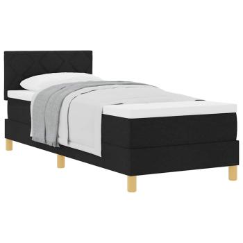 Boxspringbett mit Matratze Schwarz 80x200 cm Stoff