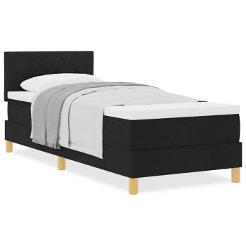 Boxspringbett mit Matratze Schwarz 80x200 cm Stoff