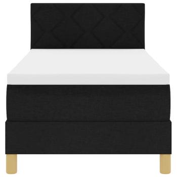 Boxspringbett mit Matratze Schwarz 80x200 cm Stoff
