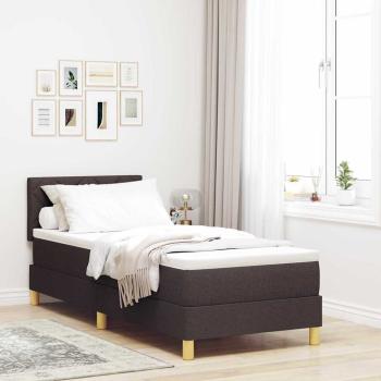 Boxspringbett mit Matratze Dunkelbraun 80x200 cm Stoff