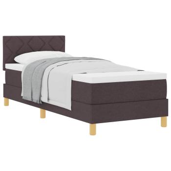 Boxspringbett mit Matratze Dunkelbraun 80x200 cm Stoff