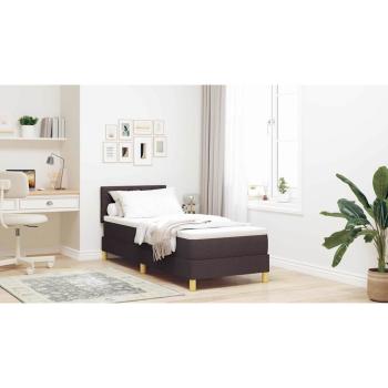 Boxspringbett mit Matratze Dunkelbraun 80x200 cm Stoff