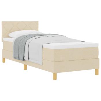 Boxspringbett mit Matratze Creme 80x200 cm Stoff