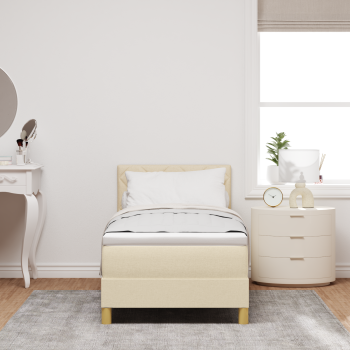 Boxspringbett mit Matratze Creme 80x200 cm Stoff