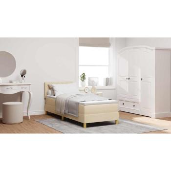 Boxspringbett mit Matratze Creme 80x200 cm Stoff