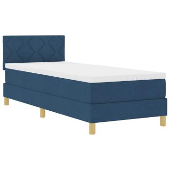 Boxspringbett mit Matratze Blau 80x200 cm Stoff