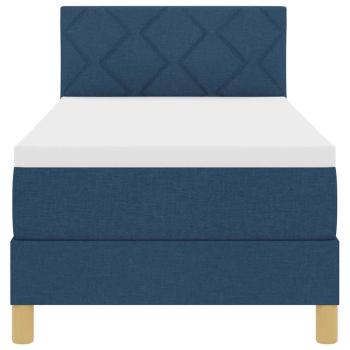 Boxspringbett mit Matratze Blau 80x200 cm Stoff