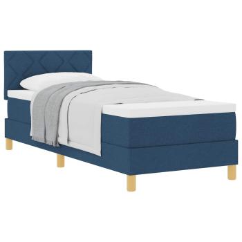 Boxspringbett mit Matratze Blau 80x200 cm Stoff