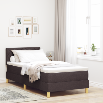 Boxspringbett mit Matratze Dunkelbraun 90x190 cm Stoff