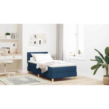 Boxspringbett mit Matratze Blau 90x190 cm Stoff
