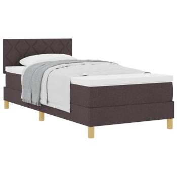 Boxspringbett mit Matratze Dunkelbraun 90x200 cm Stoff
