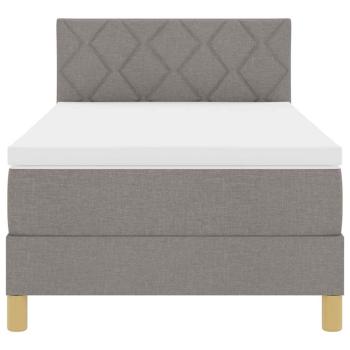 Boxspringbett mit Matratze Taupe 90x200 cm Stoff