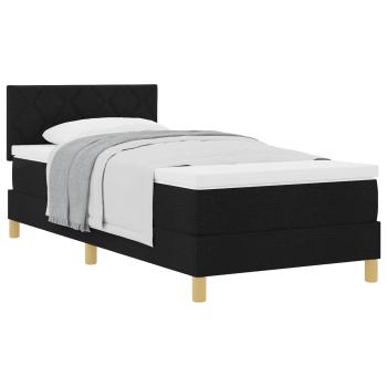 Boxspringbett mit Matratze Schwarz 100x200 cm Stoff