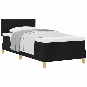 Boxspringbett mit Matratze Schwarz 100x200 cm Stoff