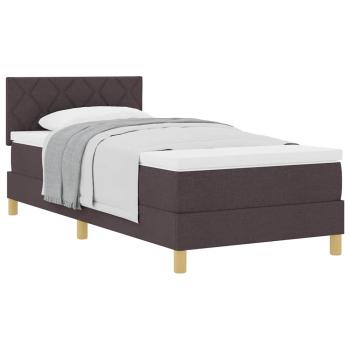 Boxspringbett mit Matratze Dunkelbraun 100x200 cm Stoff