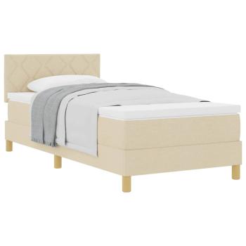 Boxspringbett mit Matratze Creme 100x200 cm Stoff
