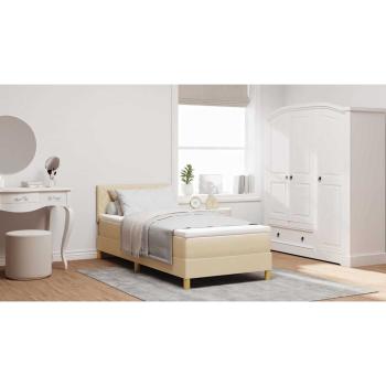 Boxspringbett mit Matratze Creme 100x200 cm Stoff