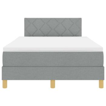 Boxspringbett mit Matratze Hellgrau 120x200 cm Stoff