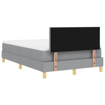 Boxspringbett mit Matratze Hellgrau 120x200 cm Stoff