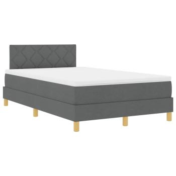 ARDEBO.de - Boxspringbett mit Matratze Dunkelgrau 120x200 cm Stoff