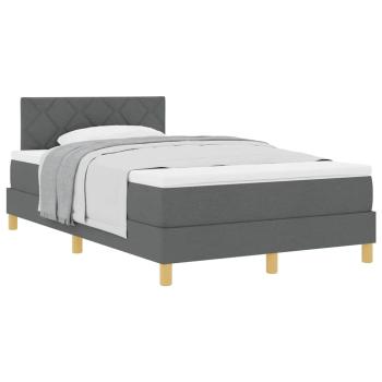 Boxspringbett mit Matratze Dunkelgrau 120x200 cm Stoff