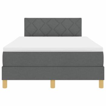 Boxspringbett mit Matratze Dunkelgrau 120x200 cm Stoff