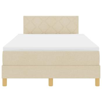 Boxspringbett mit Matratze Creme 120x200 cm Stoff