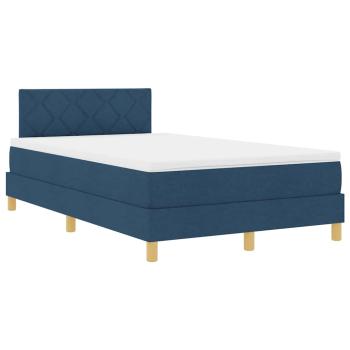 Boxspringbett mit Matratze Blau 120x200 cm Stoff