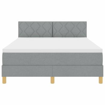 Boxspringbett mit Matratze Hellgrau 140x200 cm Stoff