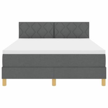 Boxspringbett mit Matratze Dunkelgrau 140x200 cm Stoff
