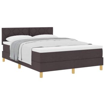 Boxspringbett mit Matratze Dunkelbraun 140x200 cm Stoff