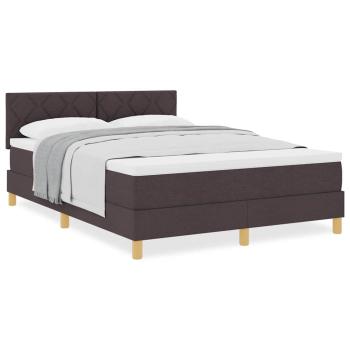 Boxspringbett mit Matratze Dunkelbraun 140x200 cm Stoff