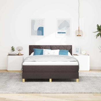 Boxspringbett mit Matratze Dunkelbraun 140x200 cm Stoff