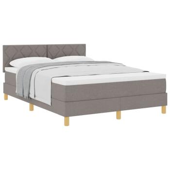 Boxspringbett mit Matratze Taupe 140x200 cm Stoff