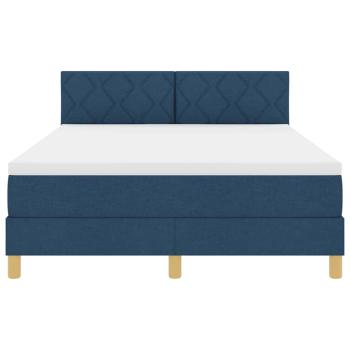Boxspringbett mit Matratze Blau 140x200 cm Stoff
