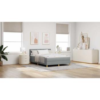Boxspringbett mit Matratze Hellgrau 160x200 cm Stoff