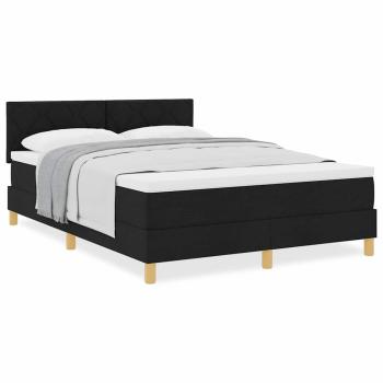 Boxspringbett mit Matratze Schwarz 160x200 cm Stoff