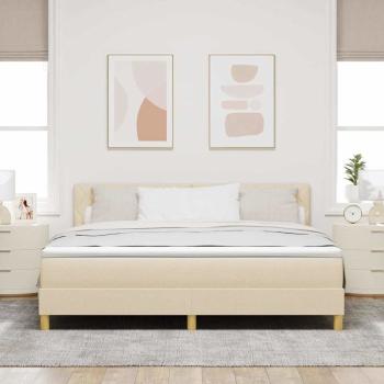 Boxspringbett mit Matratze Creme 180x200 cm Stoff