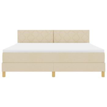 Boxspringbett mit Matratze Creme 180x200 cm Stoff