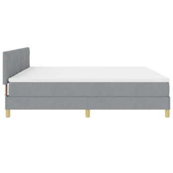Boxspringbett mit Matratze Hellgrau 200x200 cm Stoff